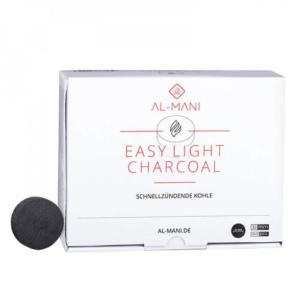 Doos Al Mani Easy Light aanmaakkolen 33 mm met honderd stuks voor de hookah