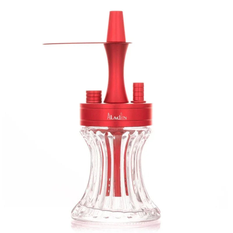 Aladin 2 Go Alu rode hookah set van 23 cm met opbergtas