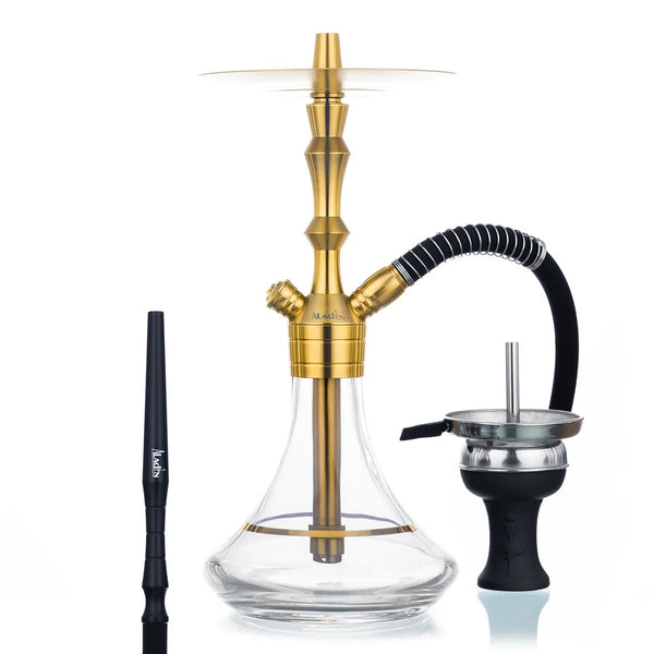 Aladin MVP 360 Gold 45 cm hookah - complete waterpijp set met gouden rookzuil