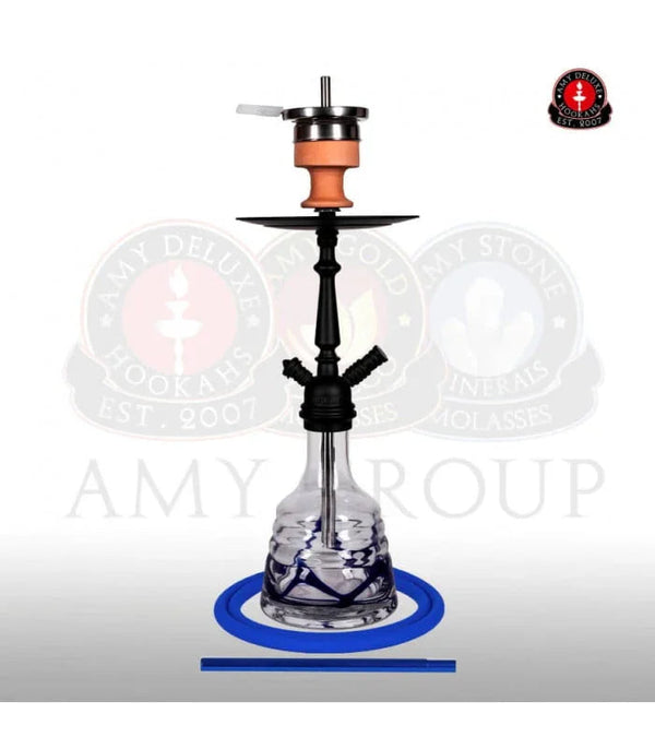 Amy Deluxe 026 Little Princess waterpijp 60 cm in blauw met stalen rookkolom