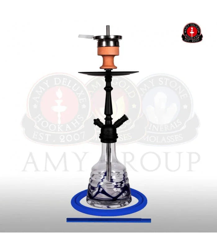 Amy Deluxe 026 Little Princess waterpijp 60 cm in blauw met stalen rookkolom