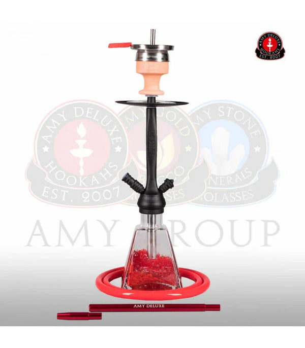 Amy Deluxe 038 I Need You shisha set met siliconenslang en mondstuk in rood