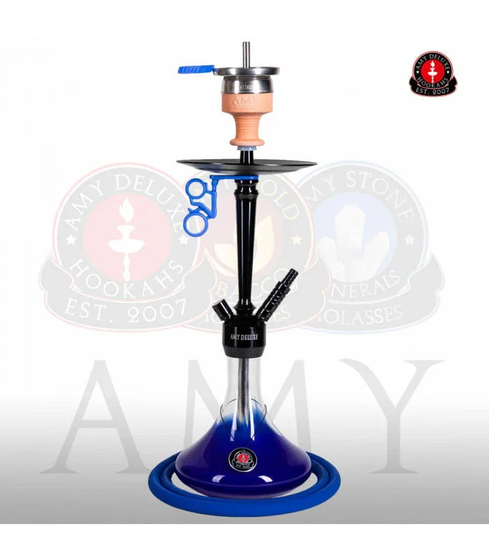 Amy Deluxe 066.02 Alu S waterpijp blauw, 65 cm hoge shisha met aluminium buis