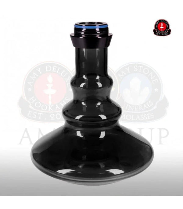 Losse zwarte waterpijp vaas Amy Deluxe 070.02 Alu Zulu S, vooraanzicht van de vaas