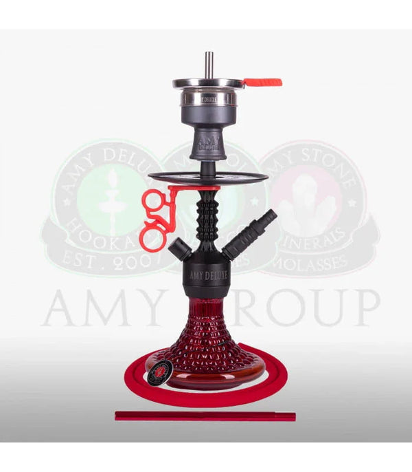Amy Deluxe 072.03 Mini hookah waterpijp in kleur rood, op witte ondergrond