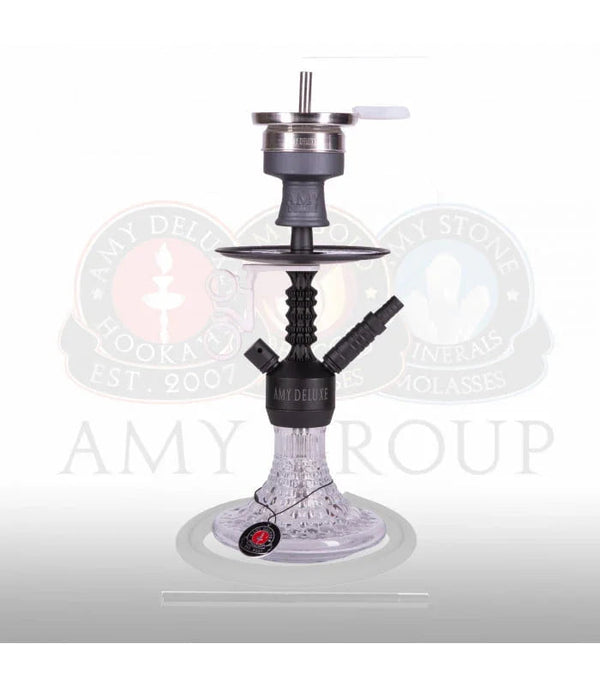 Amy Deluxe 072.03 Mini shisha waterpijp, vooraanzicht in transparante uitvoering