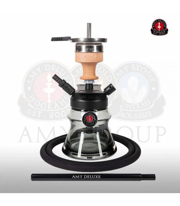 Amy Deluxe 094.03 Alu Sphere Bag zwart, compacte hookah van 34 cm in aluminium en glas