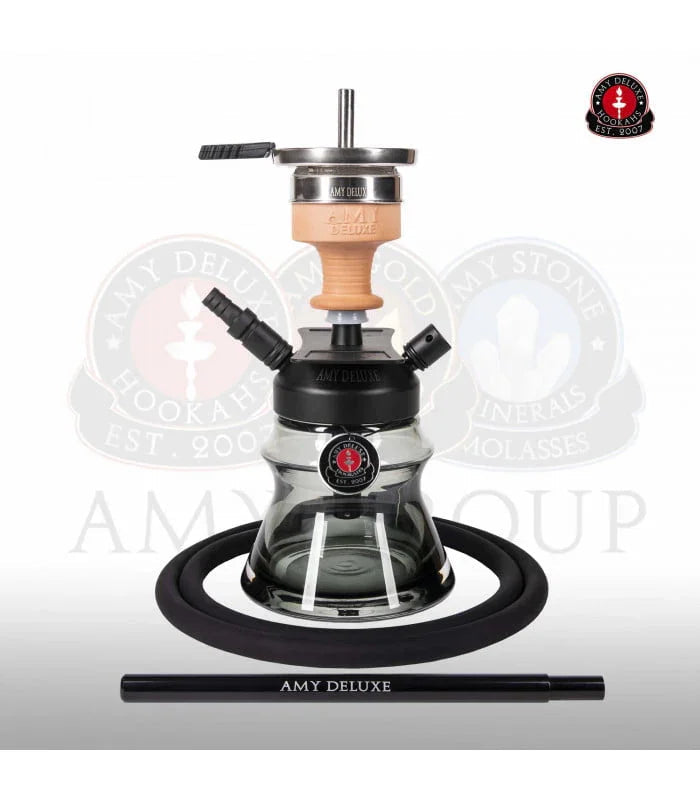 Amy Deluxe 094.03 Alu Sphere Bag zwart, compacte hookah van 34 cm in aluminium en glas