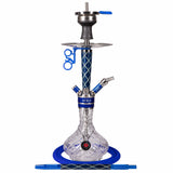 Amy Deluxe 102.02 blauwe complete hookah set met glazen vaas en Hot Screen
