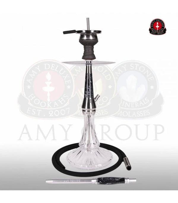 Amy Deluxe 1200 Galactic Steel S hookah met strak design in zwart