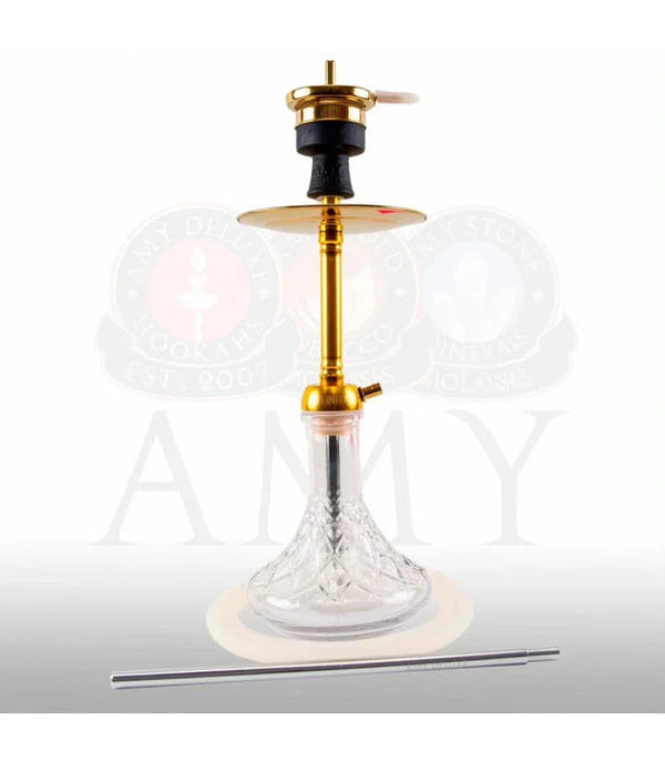 Amy Deluxe Alu Joy S transparante hookah van 60 cm met aluminium kolom en heldere vaas