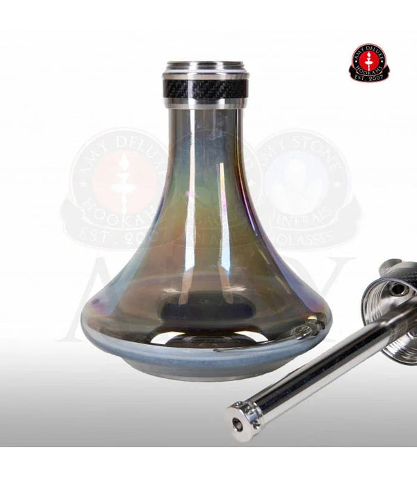 Amy Deluxe Carbonica Force R waterpijp volledig in de kleur zwart