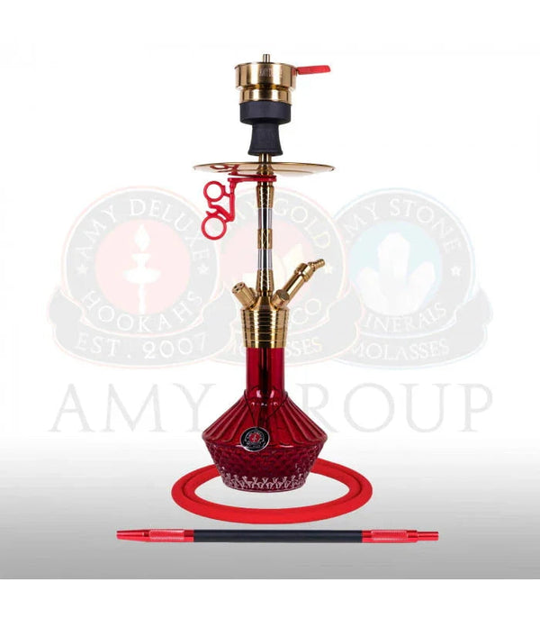 Rode complete Amy Deluxe Fusion Shine S shisha set met toebehoren