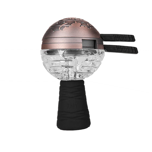 Amy Deluxe Globe Glassi Bronze hookah tabakskop met phunnel-opening