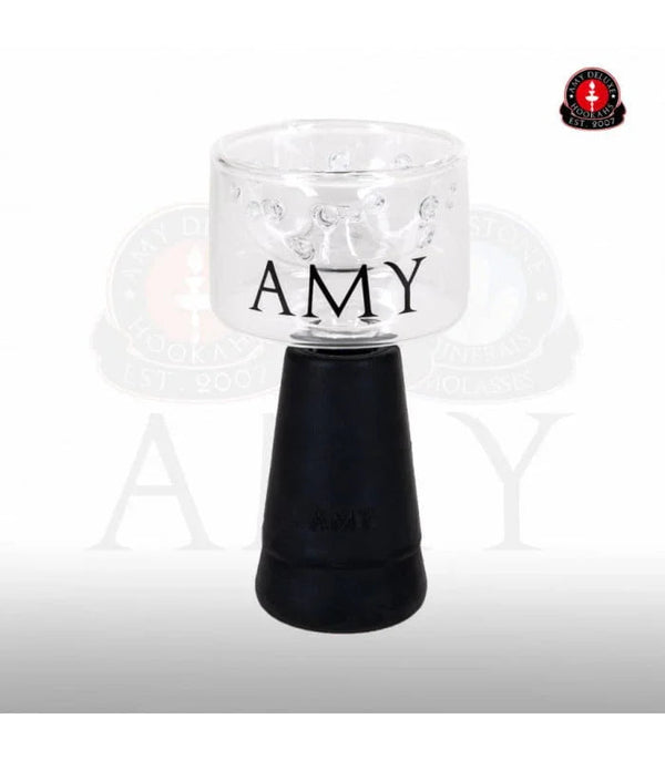 Amy Deluxe Hot Glassi tabakskop van glas met zijgaten en siliconen voetstuk