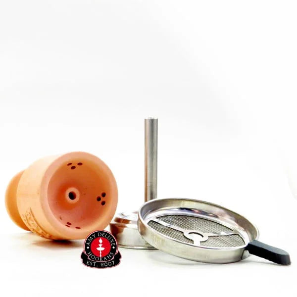 Amy Deluxe Hot Screen tabakskop set met klei kop en metalen rooster