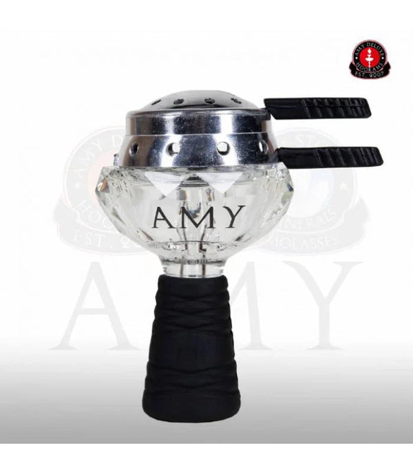 Amy Deluxe Kristal glazen shisha kop set met metalen warmtemanager
