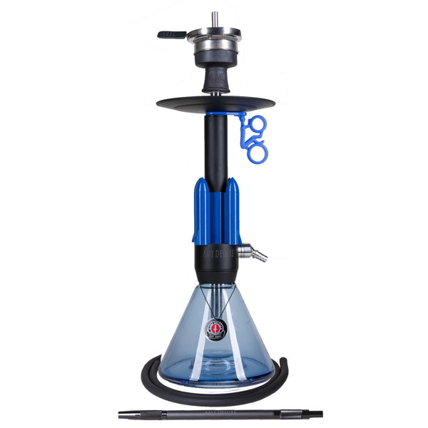 Futuristische Amy Deluxe hookah van 62 cm met raketvormige rookkolom in roestvrij staal