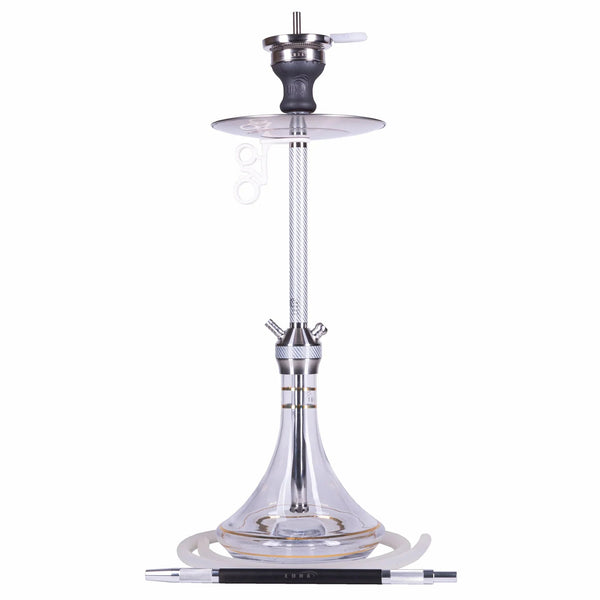Amy Deluxe Luna 003.02 transparante hookah van 62 cm, complete set in vooraanzicht