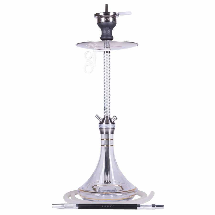 Amy Deluxe Luna 003.02 transparante hookah van 62 cm, complete set in vooraanzicht
