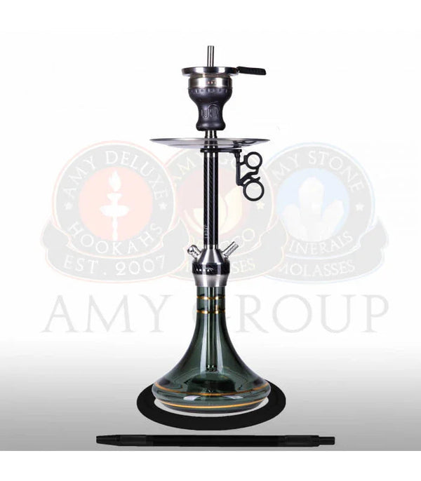 Amy Deluxe Luna 003.02 zwarte waterpijp met matte afwerking en glazen vaas