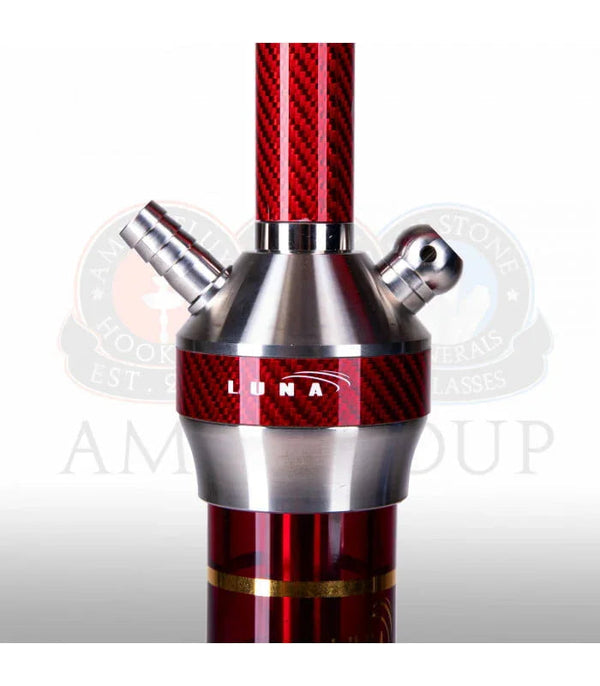 Rode Amy Deluxe Luna hookah, complete set met diffuser en kolentang
