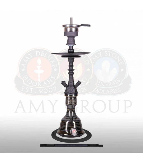 Complete Amy Deluxe Mini Hayil waterpijp in zwart met steel en vaas