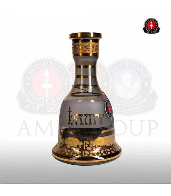 Gouden ronde vaas Amy Deluxe Oriental Serie, hoofdaanzicht van de shisha vaas
