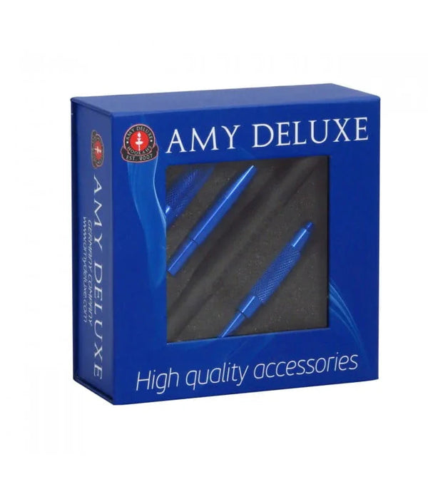 Amy Deluxe S238 hookah slang blauw met aluminium mondstuk en opbergbox