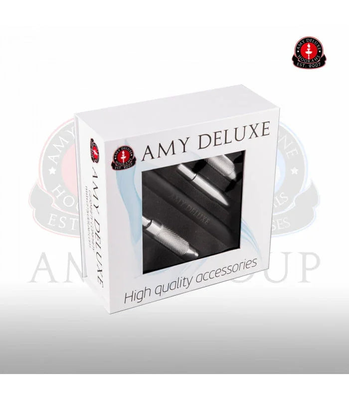 Amy Deluxe S238 witte siliconen waterpijp slang met aluminium mondstuk en opberghoes