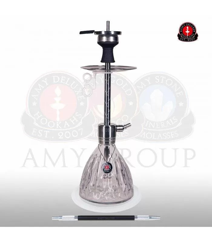 Amy Deluxe Signature S complete hookah van roestvrij staal, ongeveer 60 cm hoog
