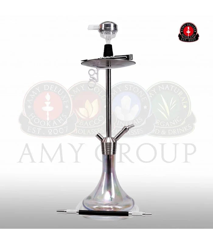 Amy Deluxe SS09 Stick Steel transparante hookah waterpijp van 80 cm roestvrij staal