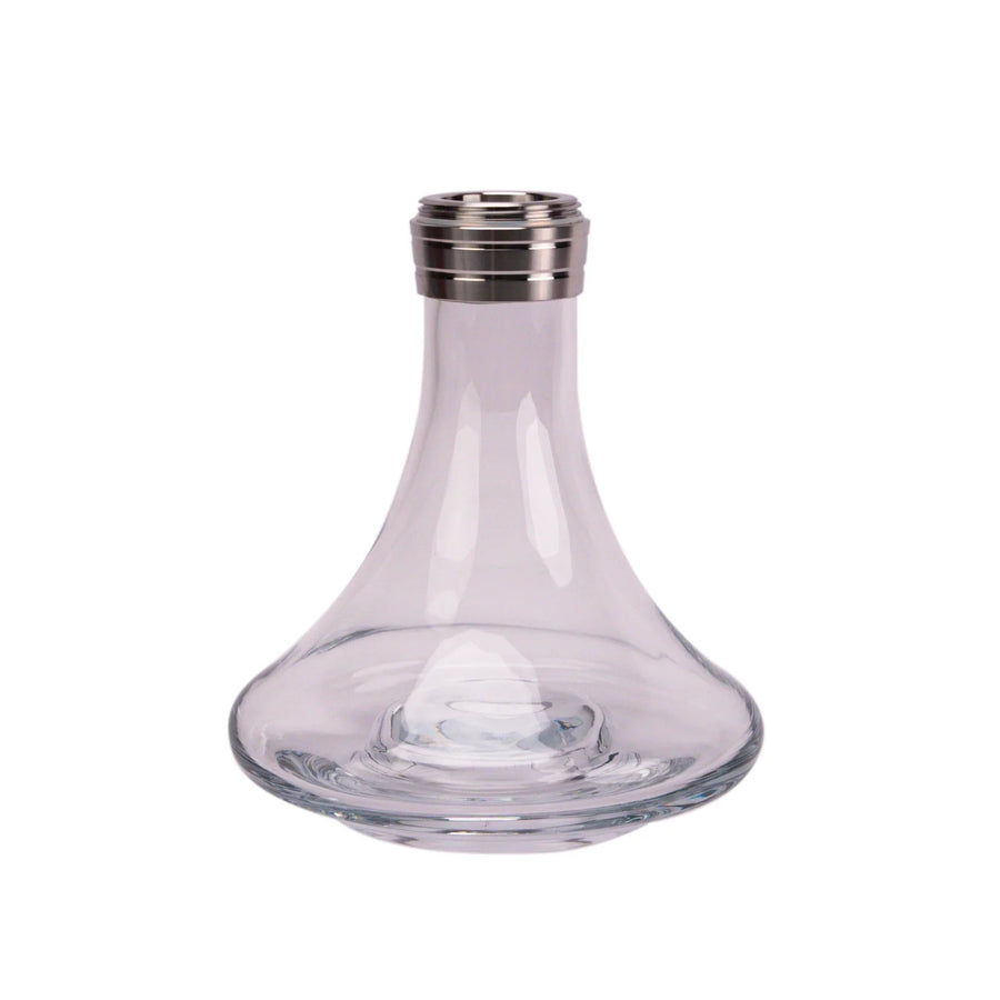 Amy Deluxe SS13 shisha vaas in transparant dikwandig glas, schroefsluiting voor shisha van Amy SS-serie, vooraanzicht