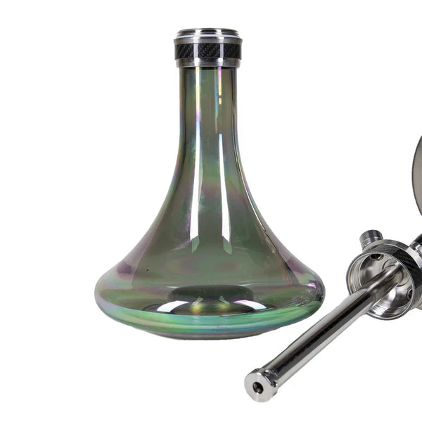 Amy Deluxe SS21.02 shisha vaas in zwart, dikwandig vervangingsglas voor shisha, vooraanzicht