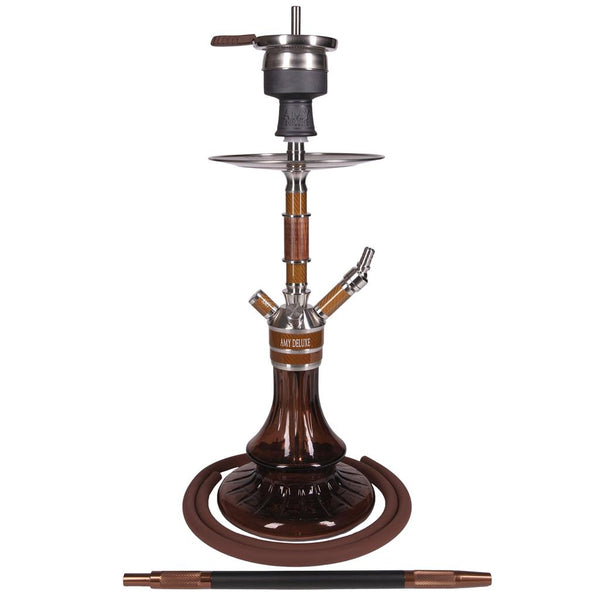 Amy Deluxe SS26.02 Carbonica Solid S shisha 60cm bruin, vooraanzicht complete shisha