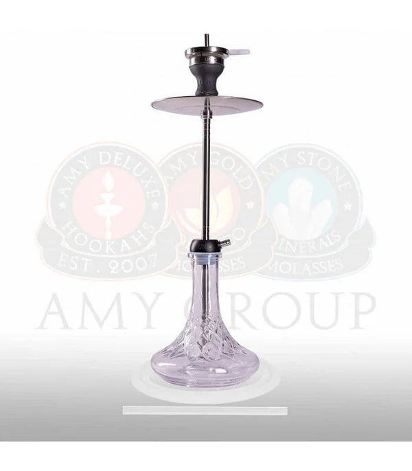 Amy Deluxe Unio 007.01 hookah van 72 cm, volledig hoofdaanzicht in transparant