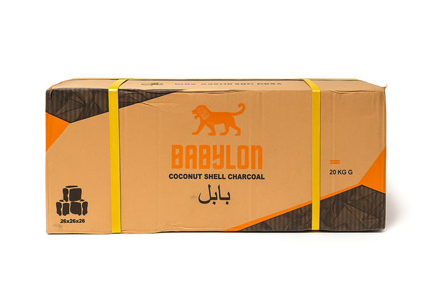 Babylon kokos hookah kolen 20KG doos met 26MM kubussen in twintig zakken van 1KG