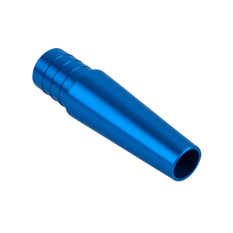 Blauwe kunststof hookah slangadapter met ribbels voor luchtdichte aansluiting