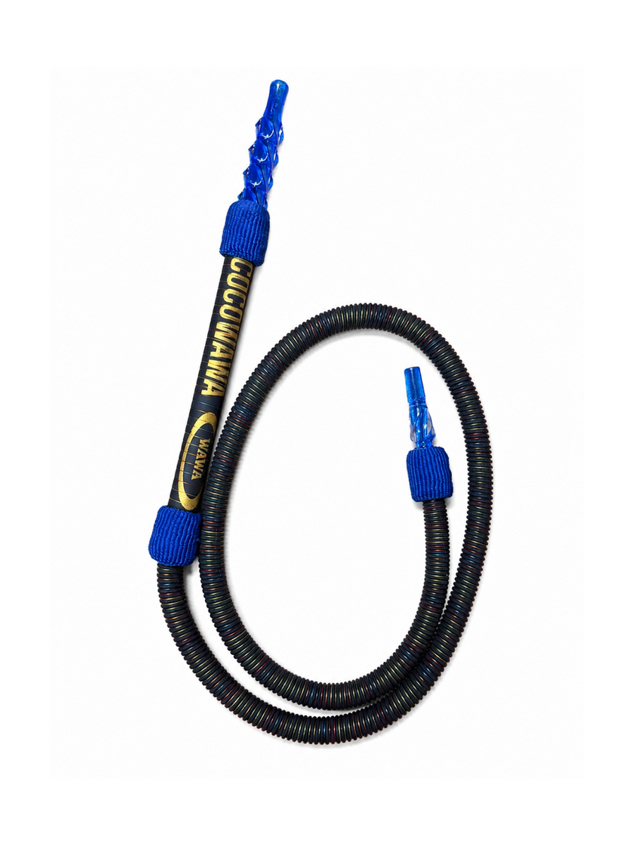 CocoWawa waterpijp slang blauw niet-wasbaar 150 cm met stevig mondstuk