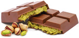 Vooraanzicht van de Crispy Pistachio Dubai Chocolade XXL reep van 210 gram met pistache en knafeh