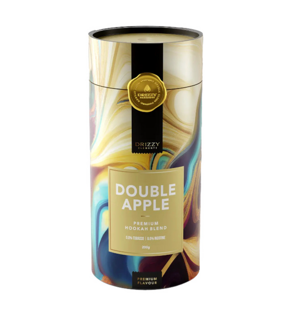 Afsluitbare verpakking Drizzy Elements Double Apple hookah tabak, 200 gram nicotinevrij