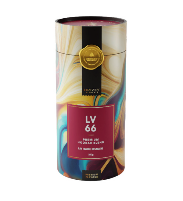 Pot Drizzy Elements LV66 200 gram, tropisch-fruitige waterpijp tabak als alternatief voor Adalya Love 66