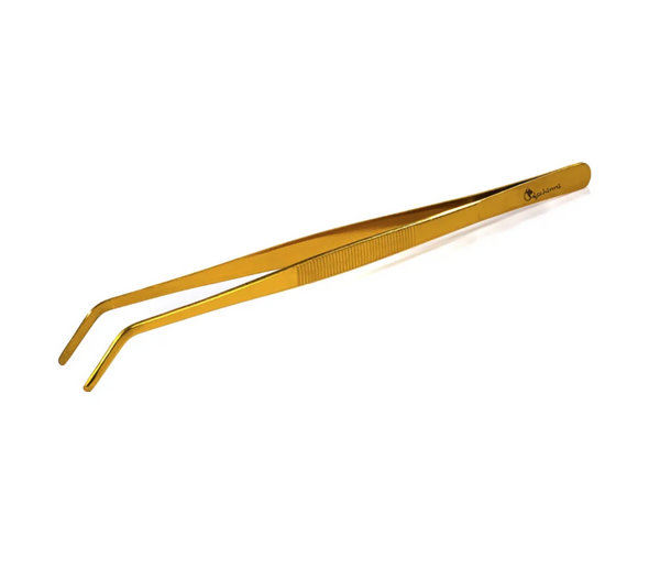 Gouden Dschinni Grab Gold waterpijp kolentang van 30 cm roestvrij staal