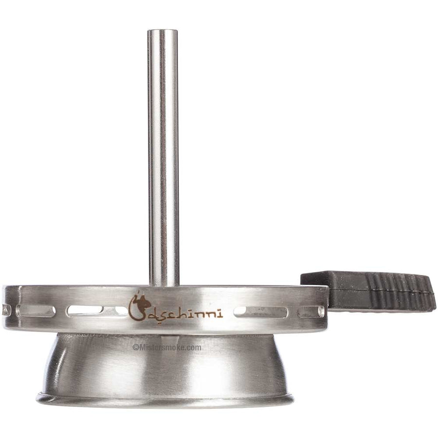 Dschinni Vulcan Air hotscreen van roestvrij staal op een shisha tabakskop