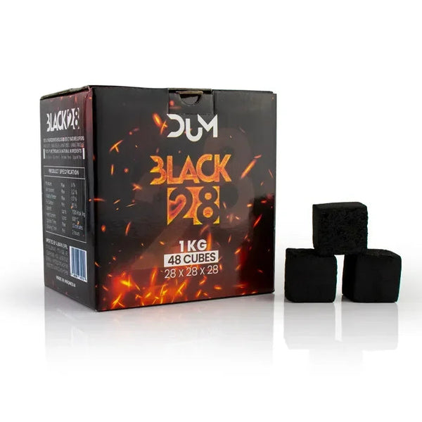 Dum 28mm Black waterpijp kolen 1 kilo kokosnootblokjes voor hookah