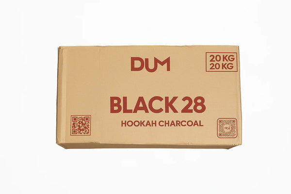 Doos DUM waterpijp kolen 28 mm, 20 kilo bulkverpakking