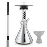Zilveren Dum A07 Techno Smoke waterpijp met LED-licht en 34 cm kolom