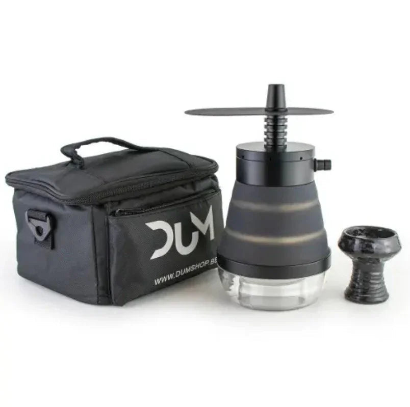 DUM Accordion inklapbare hookah in het zwart met draagtas