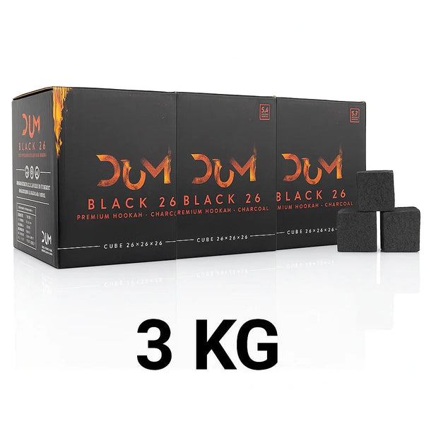 DUM Black 26 mm kokoskolen 3 kg voordeelverpakking voor waterpijp