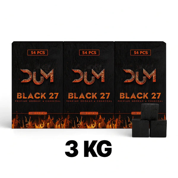 DUM Black waterpijp kolen 27 mm in 3 kg voordeelverpakking, hookah kolen